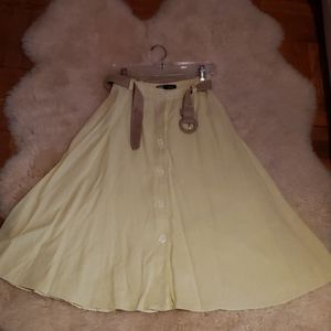 Zara yellow midi skirt
